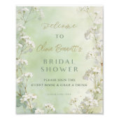 Love Is in Bloom Bridal Shower Welcome Sign フォトプリント (正面)
