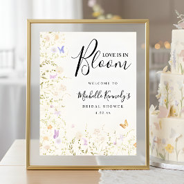 Love Is In Bloom Bridal Shower Welcome Sign  ポスター