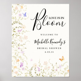 Love Is In Bloom Bridal Shower Welcome Sign  ポスター