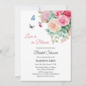 Love is in Bloom Butterflies Bridal Shower 招待状 (正面)