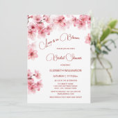 Love Is In Bloom | Cherry Blossom Bridal Shower 招待状 (スタンド正面)