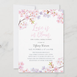 Love is in Bloom Cherry Blossom Bridal Shower 招待状