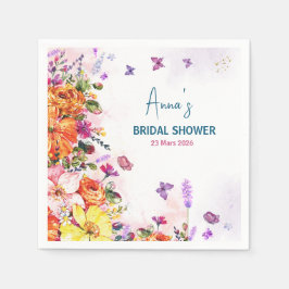love is in bloom colorful wildflower bridal shower スタンダードカクテルナプキン