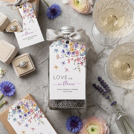Love is in Bloom Dragonflies Bridal Shower ギフトタグ