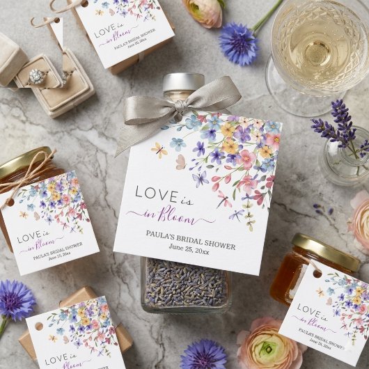 Love is in Bloom Dragonflies Bridal Shower フェイバータグ