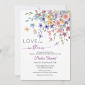 Love is in Bloom Dragonflies Bridal Shower 招待状 (正面)