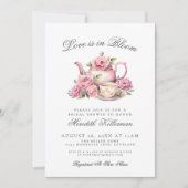 Love Is In Bloom Floral Bridal Shower 招待状 (正面)