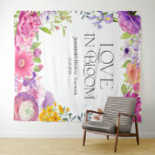 Love is in Bloom | Floral Bridal Shower Backdrops タペストリー (インサイチュ(横))