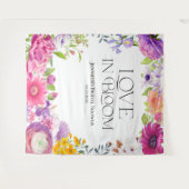 Love is in Bloom | Floral Bridal Shower Backdrops タペストリー (正面(横))