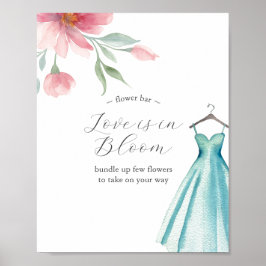 Love is in Bloom Flower Bar Poster Blue Dress ポスター