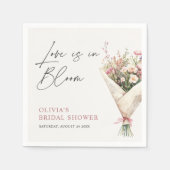Love is in Bloom Flower Bouquet Bridal Shower  スタンダードカクテルナプキン (正面)