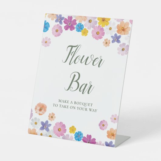 Love is in Bloom Garden Bridal Shower Flower Bar 台座サイン (正面)