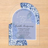 Love Is in Bloom Modern Blue Hydrangea アクリル招待状 (正面)