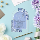 Love Is in Bloom Modern Blue Hydrangea アクリル招待状 (インサイチュ (ウェディング))