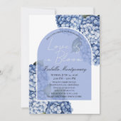 Love Is in Bloom Modern Blue Hydrangea 招待状 (正面)