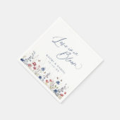 Love is in Bloom Navy Wildflower Rustic Wedding スタンダードカクテルナプキン (角)