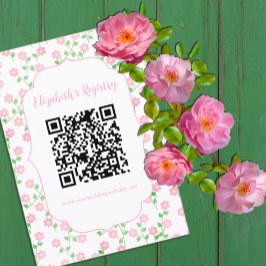 Love Is In Bloom Pink Bridal Shower Registry エンクロージャーカード