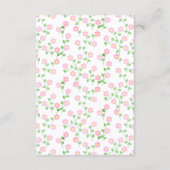 Love Is In Bloom Pink Bridal Shower Registry エンクロージャーカード (裏面)