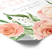 Love Is In Bloom Pink Cards And Gift Table Sign ポスター (角)