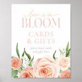 Love Is In Bloom Pink Cards And Gift Table Sign ポスター (正面)