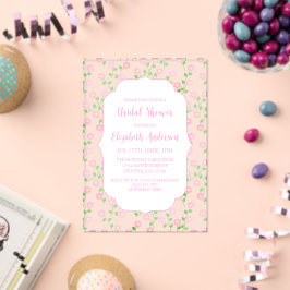 Love Is In Bloom Pink Floral Bridal Shower アクリル招待状