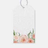 Love Is In Bloom Pink Floral Bridal Shower ギフトタグ (裏面)