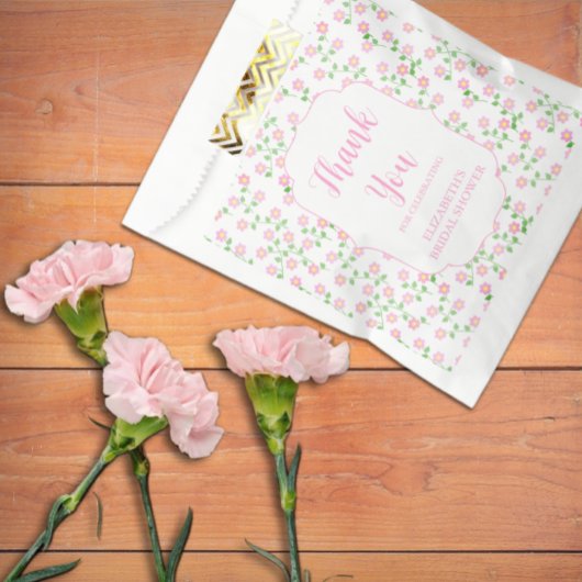 Love Is In Bloom Pink Floral Bridal Shower フェイバーバッグ