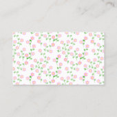 Love Is In Bloom Pink Floral Bridal Shower プレイスカード (裏面)