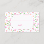 Love Is In Bloom Pink Floral Bridal Shower プレイスカード (正面)