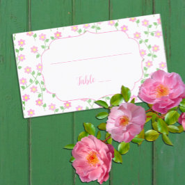 Love Is In Bloom Pink Floral Bridal Shower プレイスカード