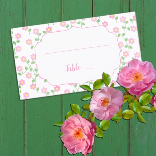 Love Is In Bloom Pink Floral Bridal Shower プレイスカード