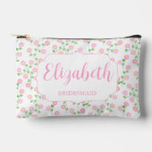 Love Is In Bloom Pink Floral Wedding Party アクセサリーポーチ (正面)