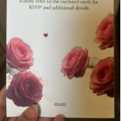 Love is in Bloom Pink Roses Romantic Wedding 招待状