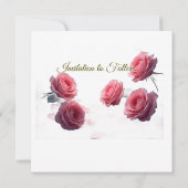 Love is in Bloom Pink Roses Save the Date Wedding (裏面)