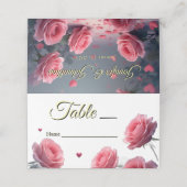 Love is in Bloom Pink Roses Wedding Guest Table  プレイスカード (外部開封)