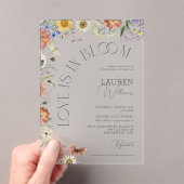 Love Is In Bloom Pressed Wildflower Bridal Shower アクリル招待状 (インサイチュ (ポータブル))