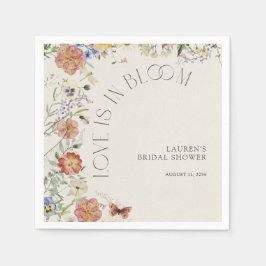 Love Is In Bloom Pressed Wildflower Bridal Shower スタンダードカクテルナプキン