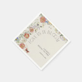 Love Is In Bloom Pressed Wildflower Bridal Shower スタンダードカクテルナプキン (角)