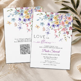Love is in Bloom QRコード ベビーシャワー 招待状