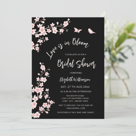 Love Is In Bloom | QR Code Registry Bridal Shower 招待状 (スタンド正面)