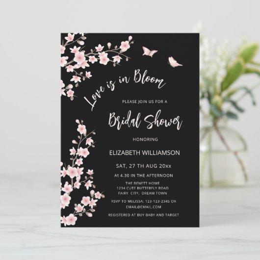 Love Is In Bloom | QR Code Registry Bridal Shower 招待状 (スタンド正面)