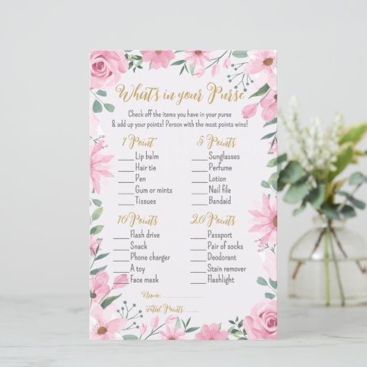 Love is in Bloom Shower What’s in Your Purse Game (スタンド正面)