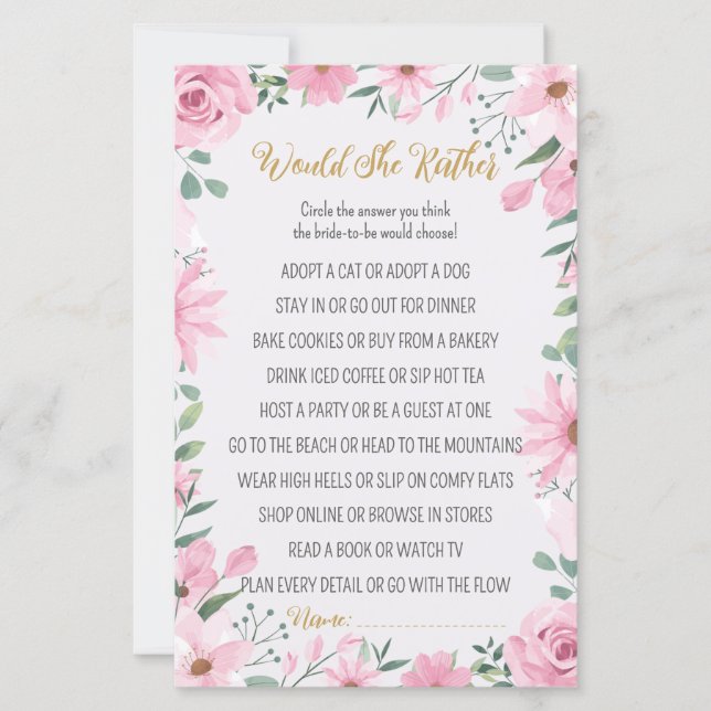 Love is in Bloom Shower Would She Rather Game (正面)