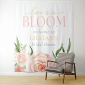 Love Is In Bloom Soft Pink Floral Photo Backdrop  タペストリー (インサイチュ)