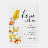 Love is in Bloom Spring Bridal Shower Welcome アクリルサイン (正面)