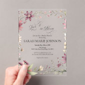 Love is in Bloom Spring Floral Bridal Shower アクリル招待状 (インサイチュ (ポータブル))