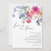 Love is in bloom spring floral bridal shower 招待状 (正面)