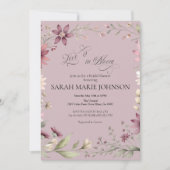 Love is in Bloom Spring Floral Bridal Shower 招待状 (正面)