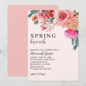 Love is in bloom spring floral Bridal Shower 招待状 (正面/裏面)