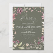 Love is in Bloom Spring Floral Bridal Shower 招待状 (正面)